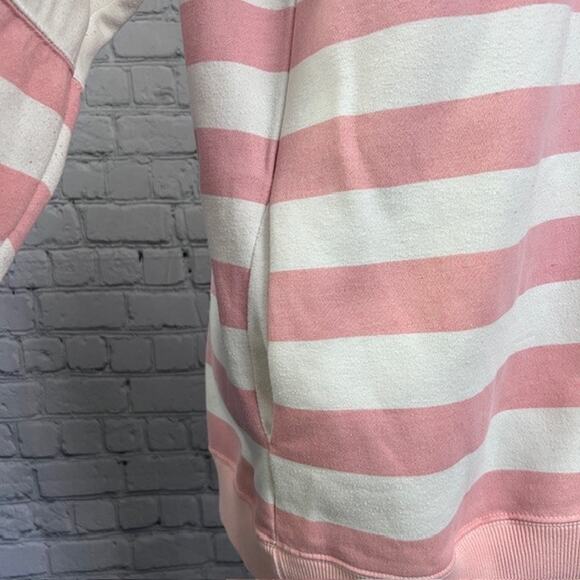 Vintage Sweatshirt Mervyn's Cheetah Small Long Sleeved White Pink Pockets - Picture 5 of 8